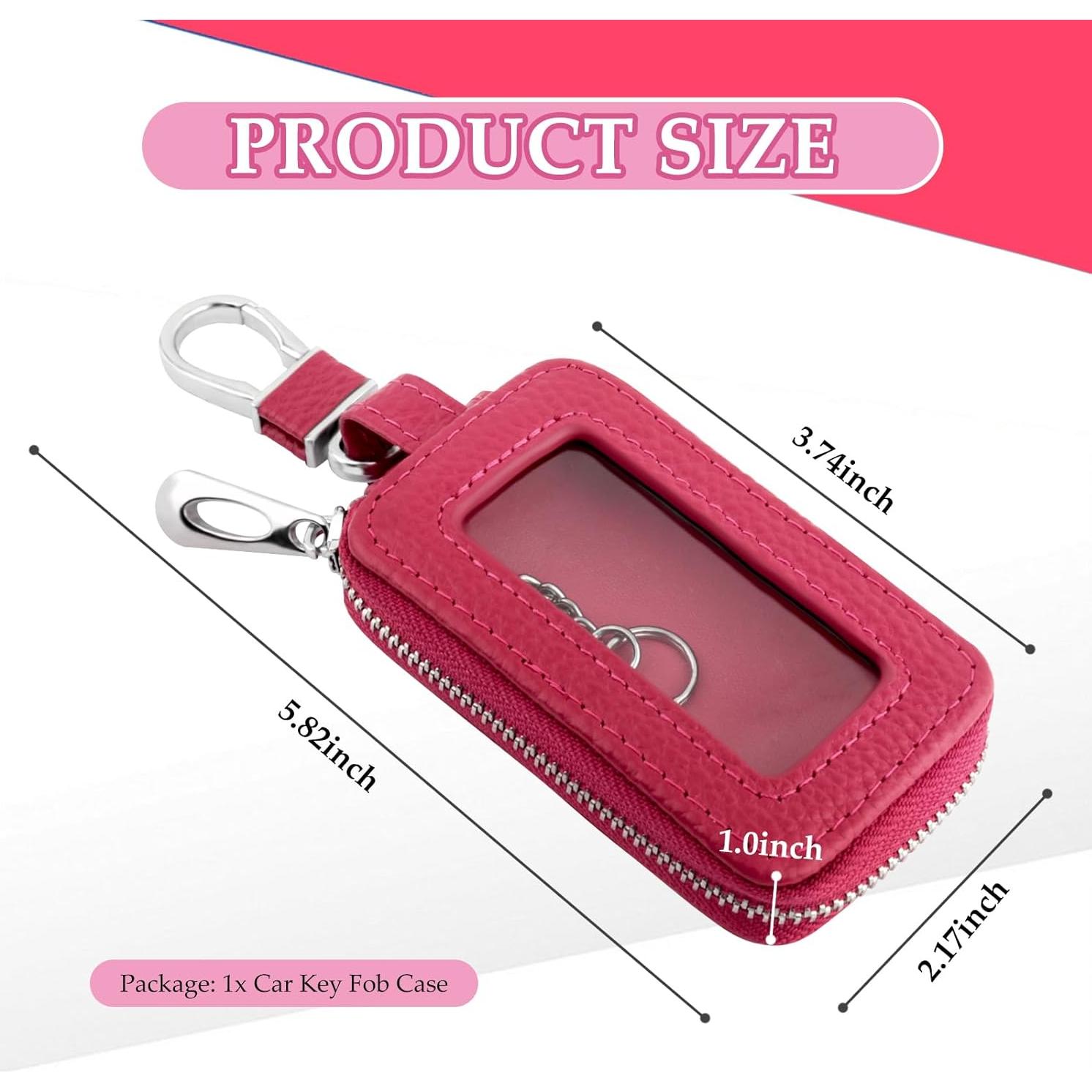 Funda de Llave de Coche CXCCOI Universal Cuero Rojo Rosa
