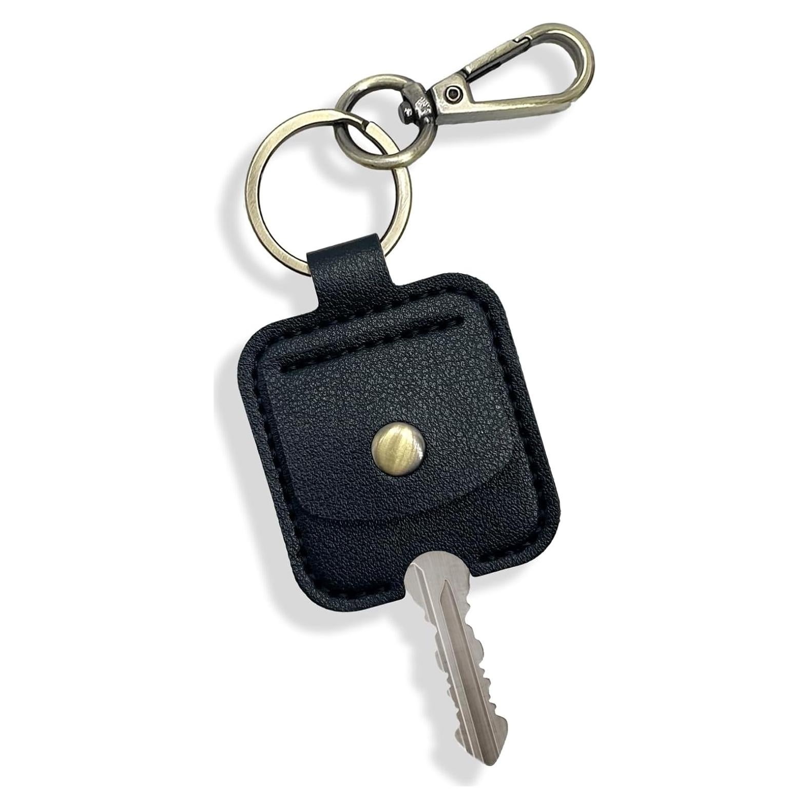 Funda de Llave de Cuero Negro para Coche y Casa - Unisex