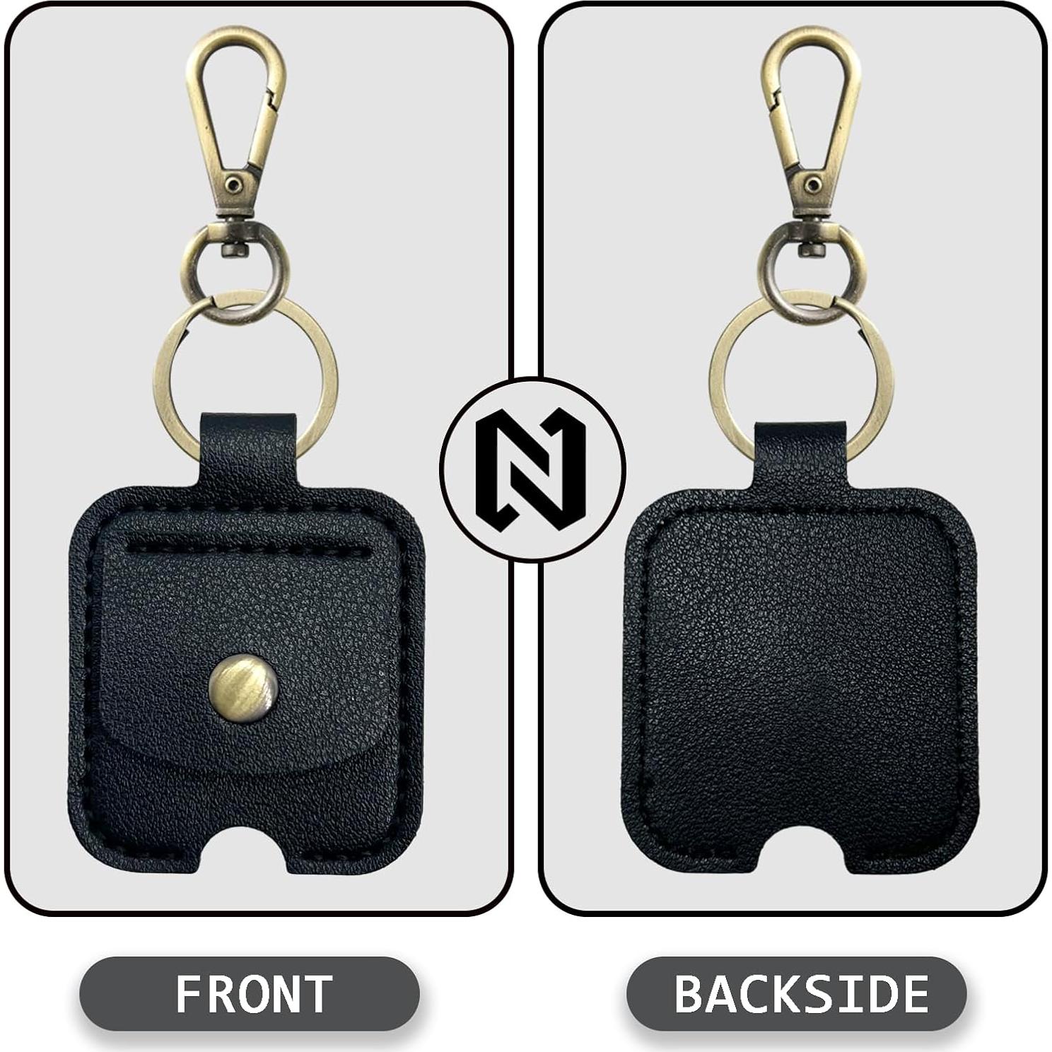 Funda de Llave de Cuero Negro para Coche y Casa - Unisex