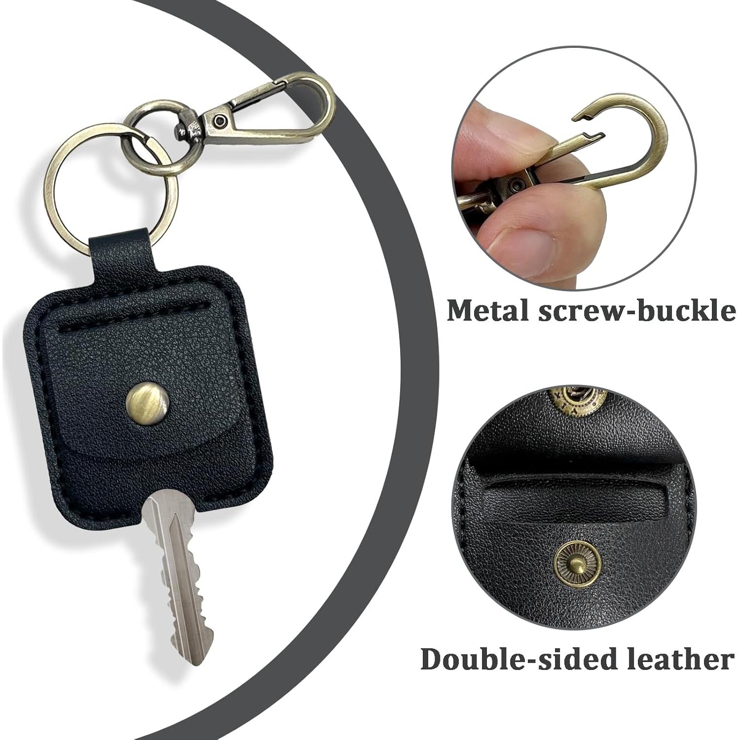 Funda de Llave de Cuero Negro para Coche y Casa - Unisex