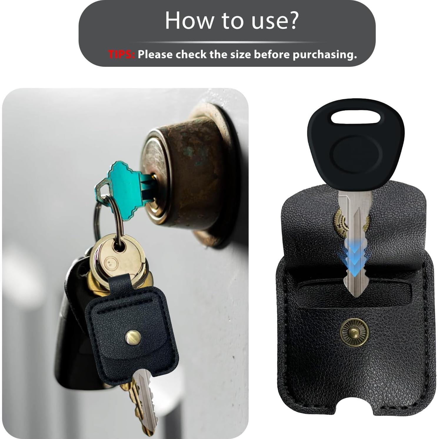 Funda de Llave de Cuero Negro para Coche y Casa - Unisex