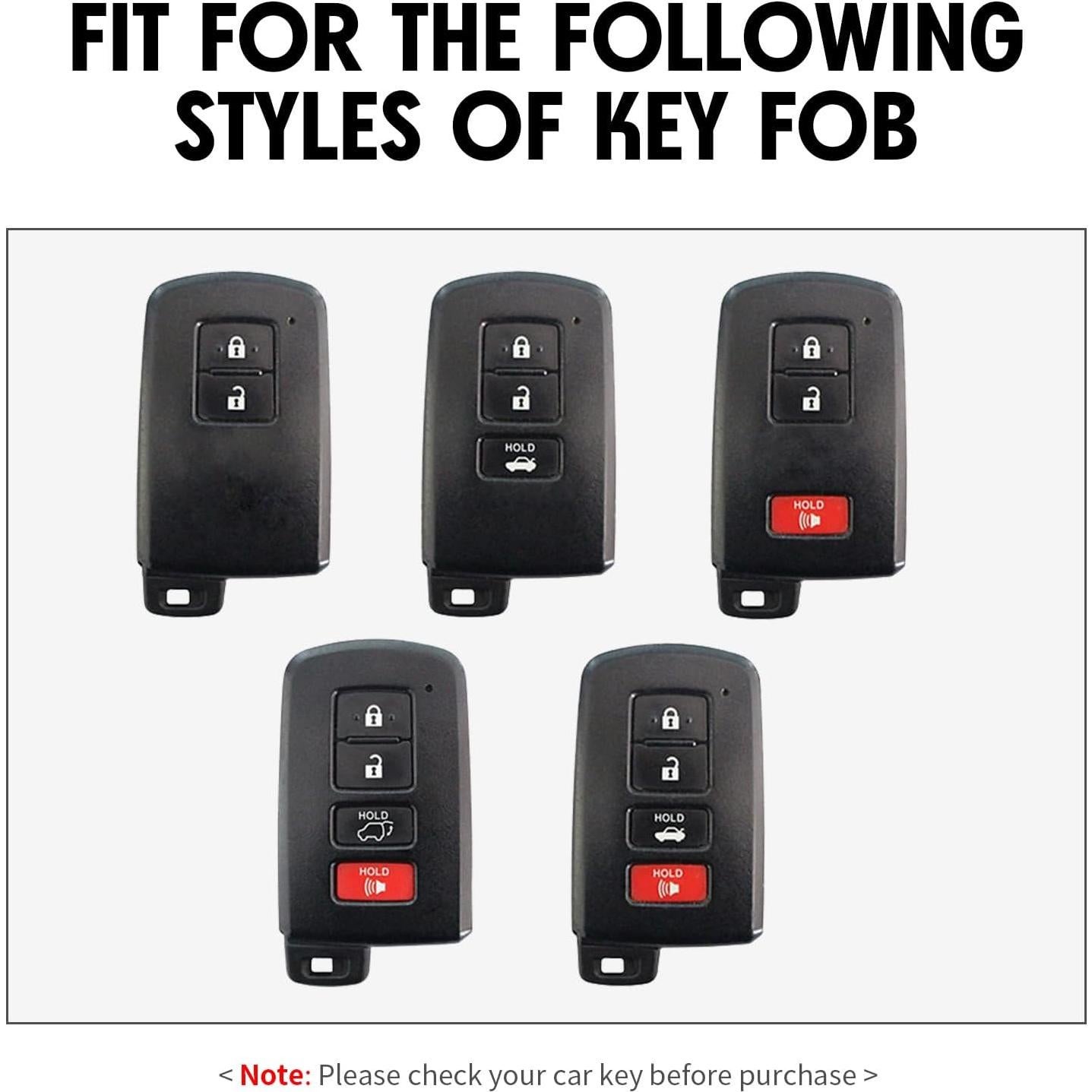 Funda de Llave Silicona Toyota 3 4 Botón Fibra Carbono 2 Pcs