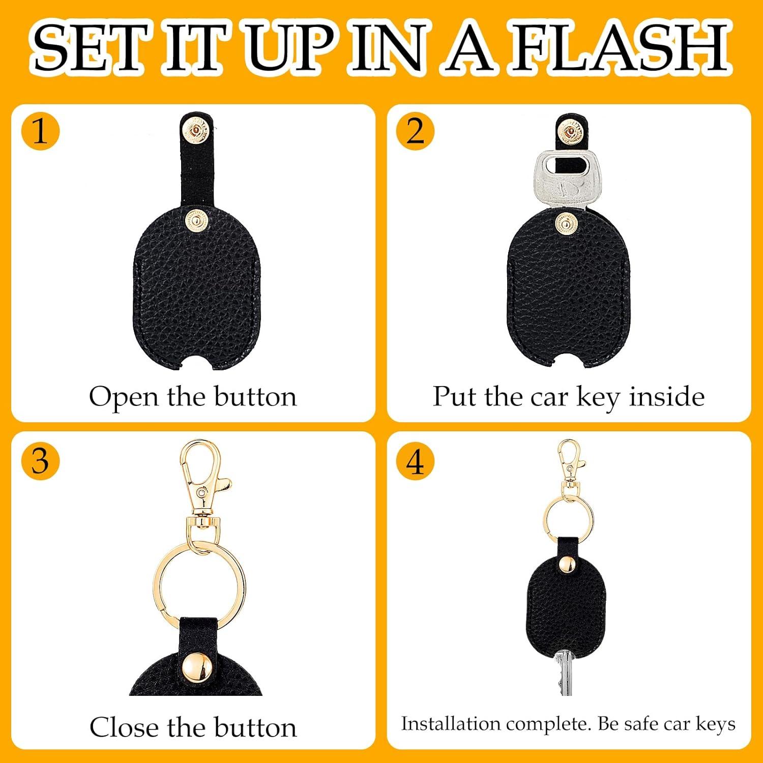 Porta Llaves de Cuero PU Nogeqi para Coche - Negro