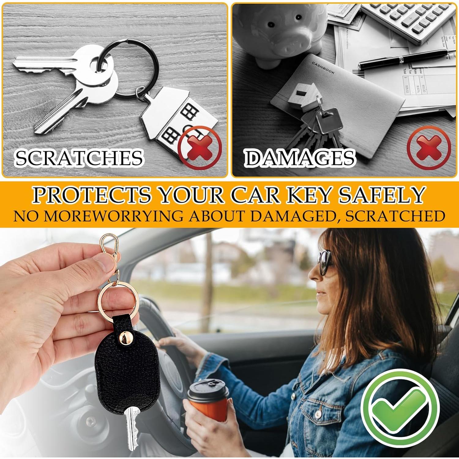 Porta Llaves de Cuero PU Nogeqi para Coche - Negro