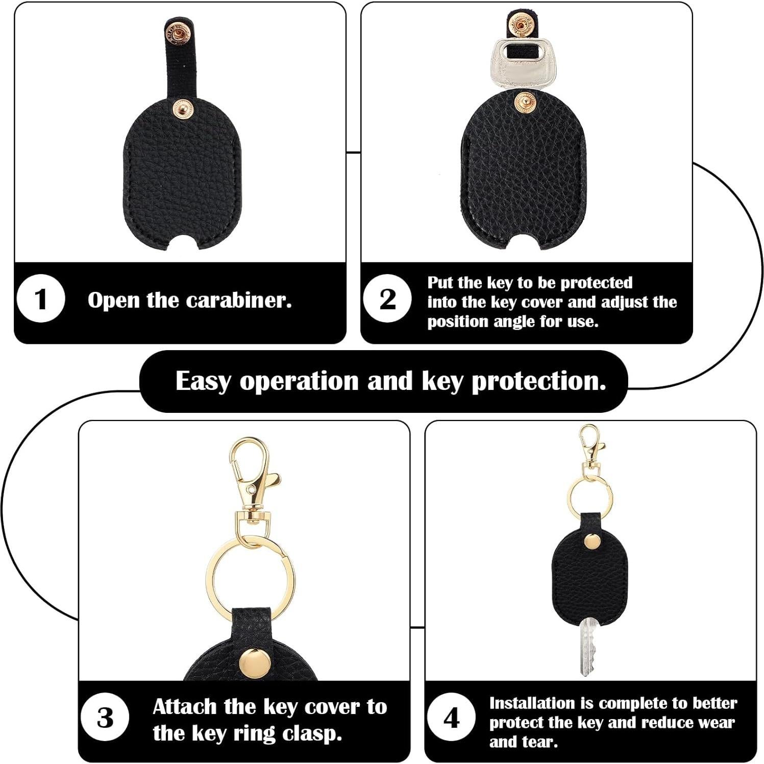 Funda de Llave de Cuero PU Ymapinc - 2 Piezas, Negro