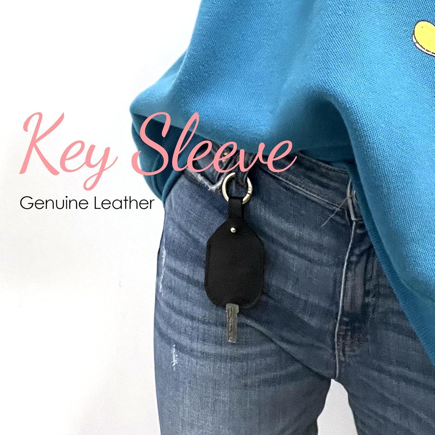 Funda de Llave de Cuero Genuino Vintage 5x7cm - Portallaves Estiloso