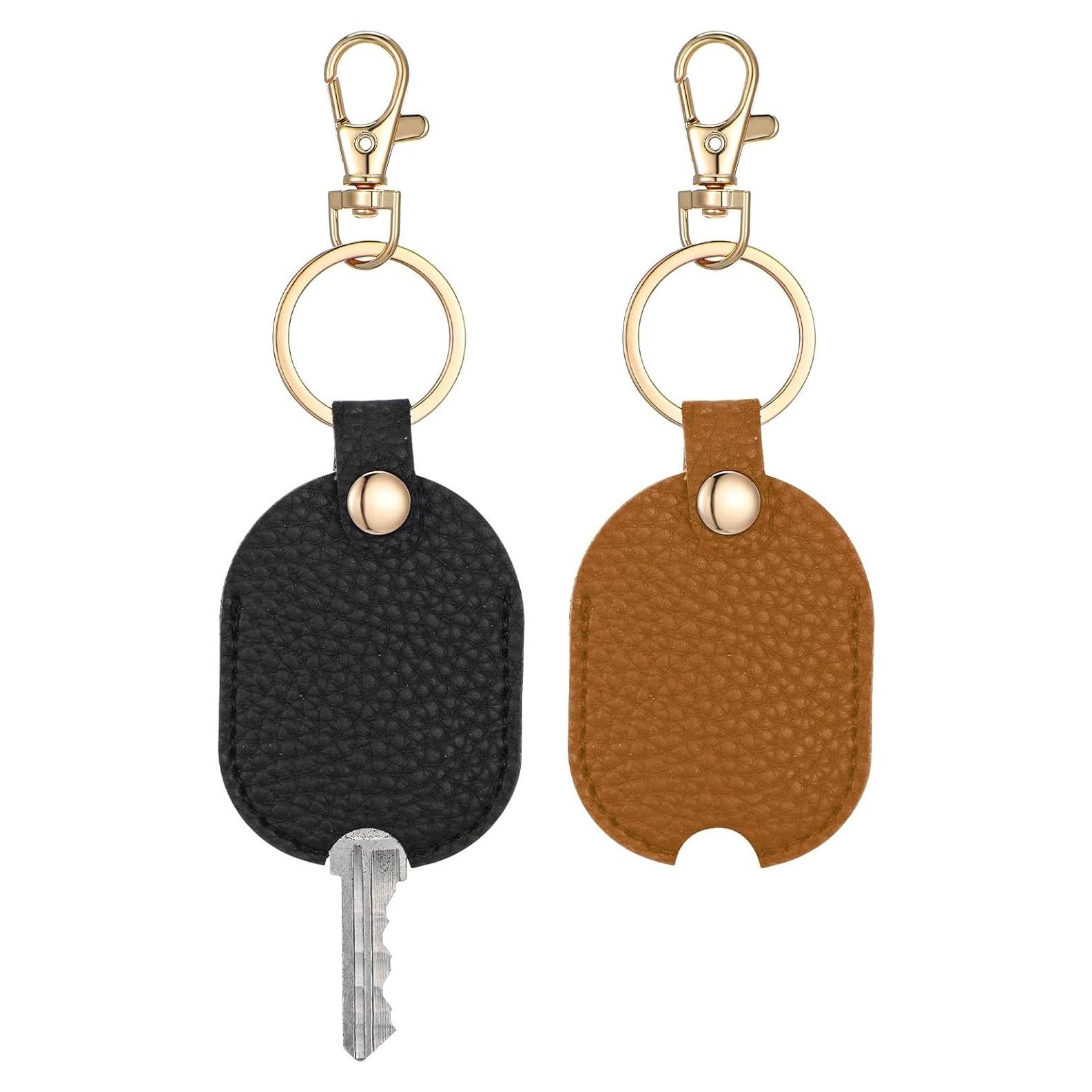 Funda de Llave de Coche 2PCS Cuero PU Vintage Negro Marrón