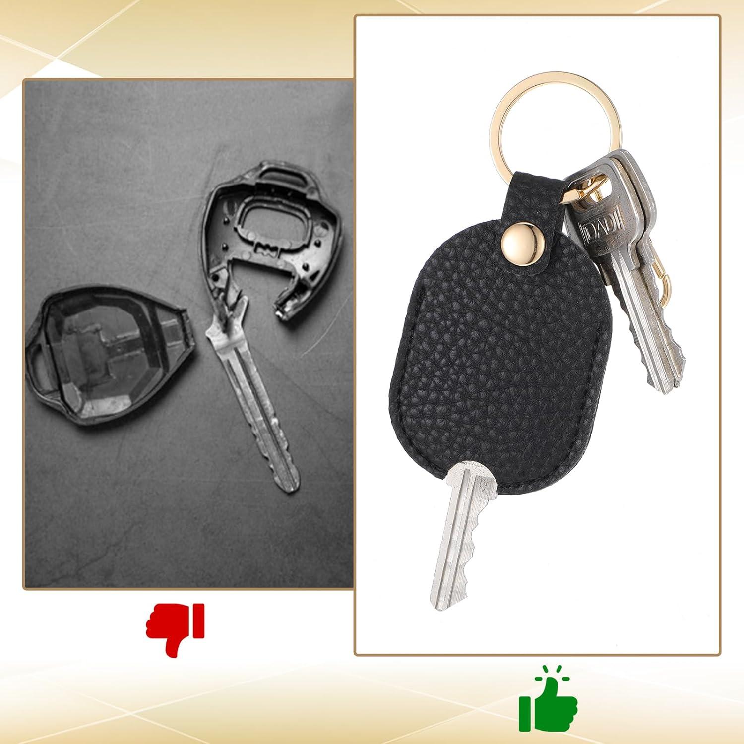 Funda de Llave de Coche 2PCS Cuero PU Vintage Negro Marrón