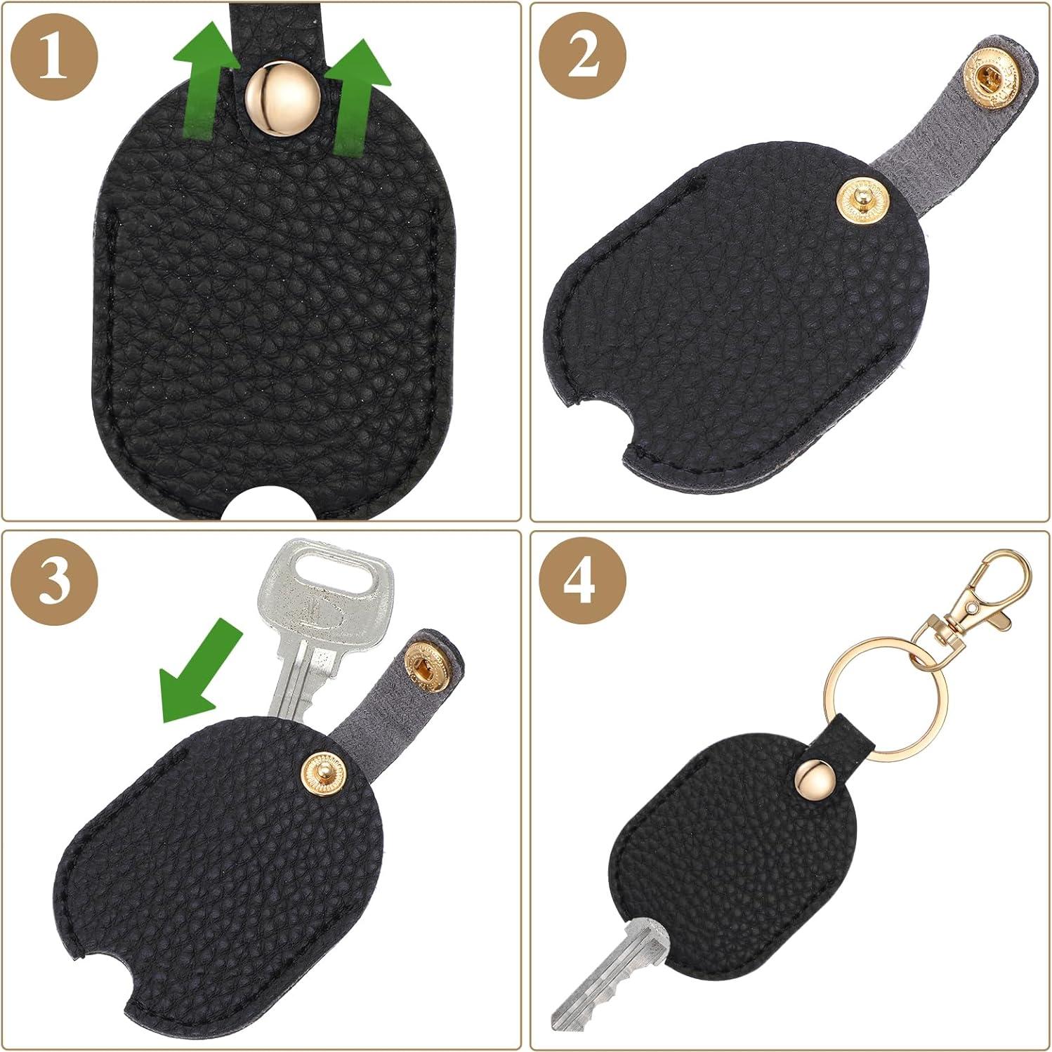 Funda de Llave de Coche 2PCS Cuero PU Vintage Negro Marrón