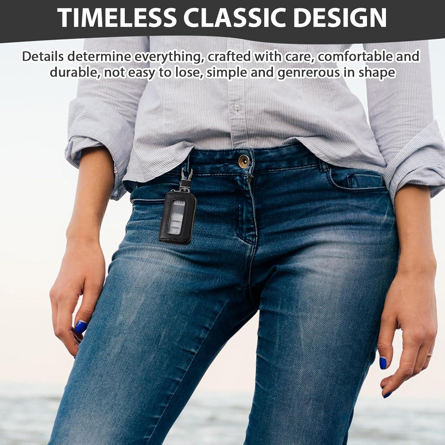 2 Fundas de Llave de Coche Universal Panthra - PU, Negro y Rojo