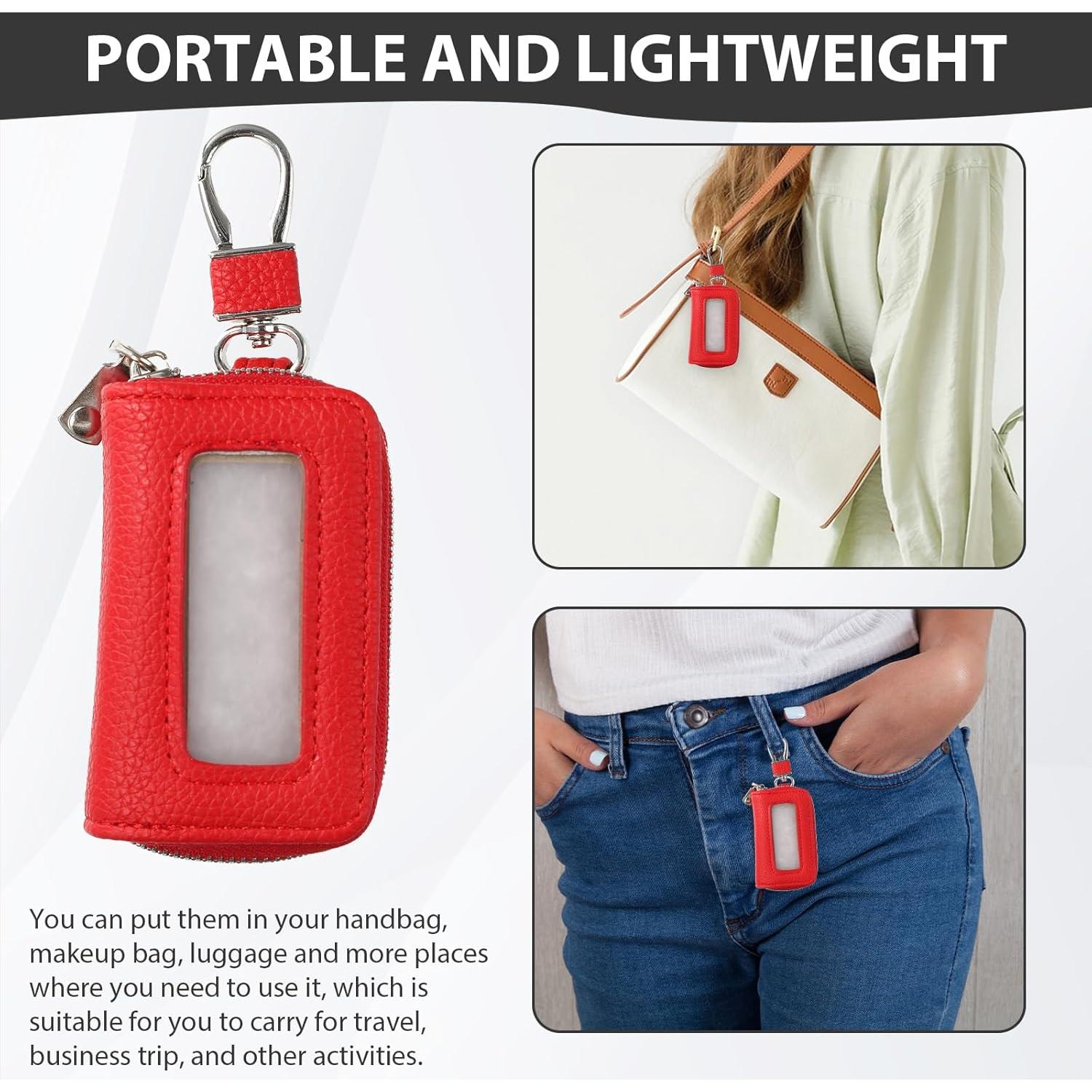 2 Fundas de Llave de Coche Universal Panthra - PU, Negro y Rojo