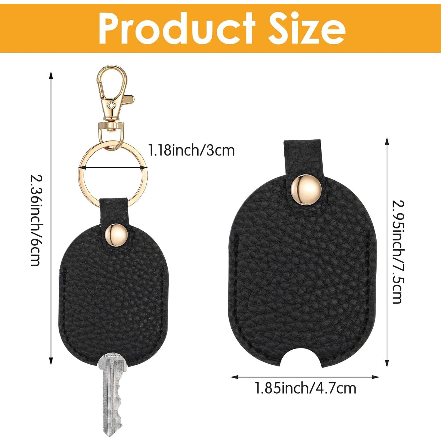 Funda de Llave de Cuero Negro 2 Pcs - Protector para Llaves de Coche