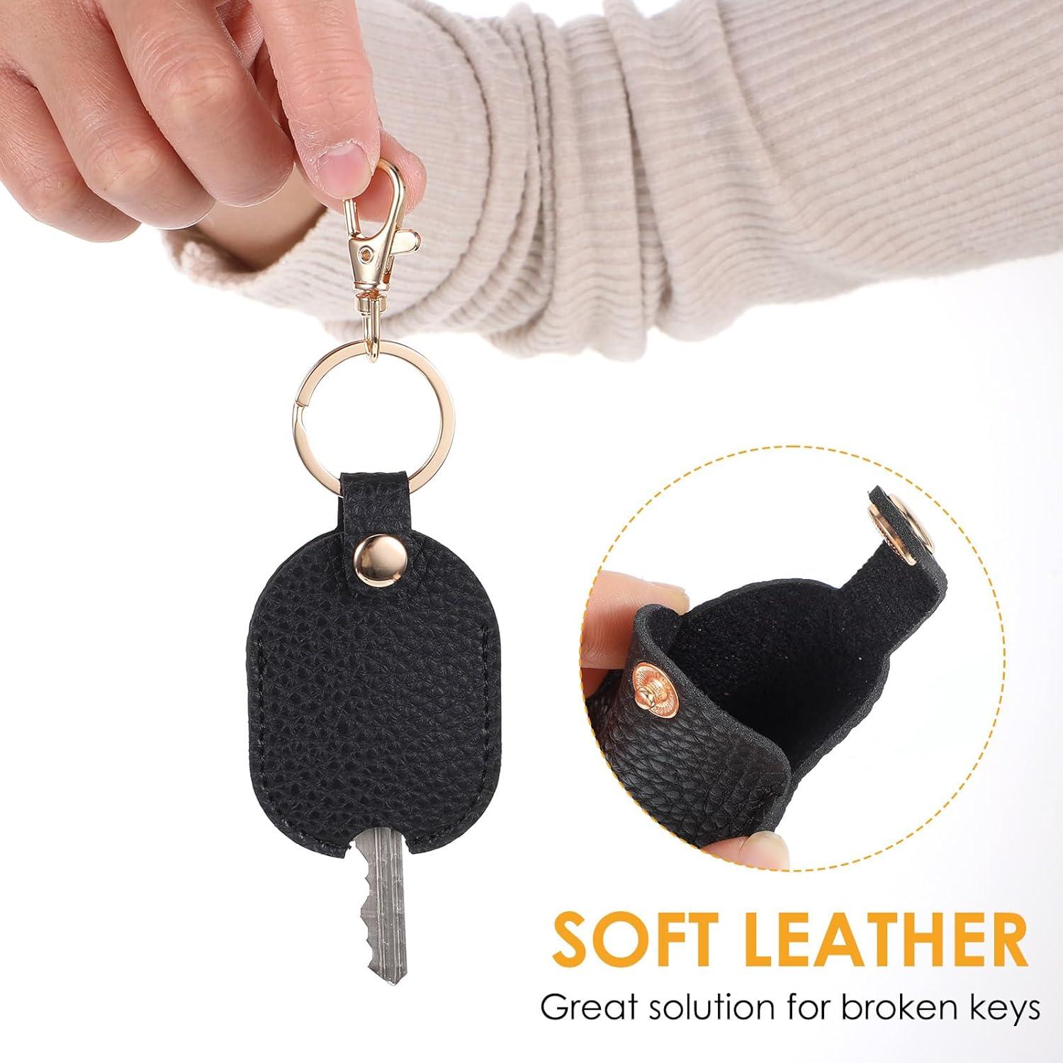 Funda de Llave de Cuero Negro 2 Pcs - Protector para Llaves de Coche
