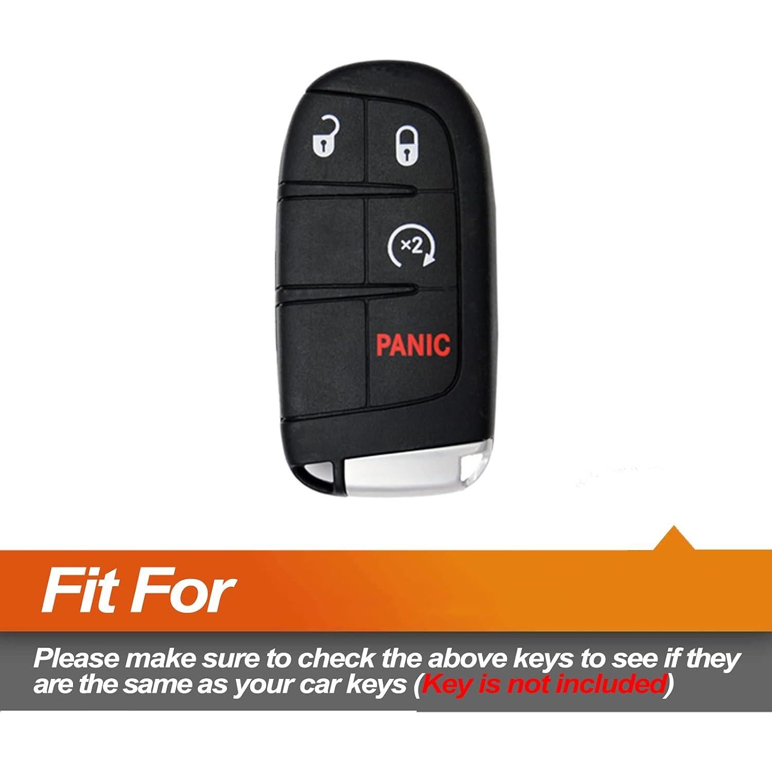 Cubierta de llavero de silicona EYANBIS para Dodge y Jeep - Negro/Rosa