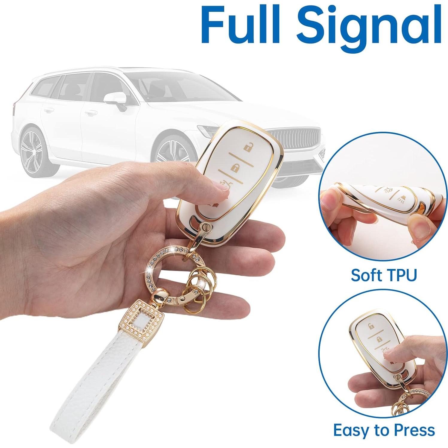 Funda de Llave Chevrolet con Cordón de Cuero 4 Botones