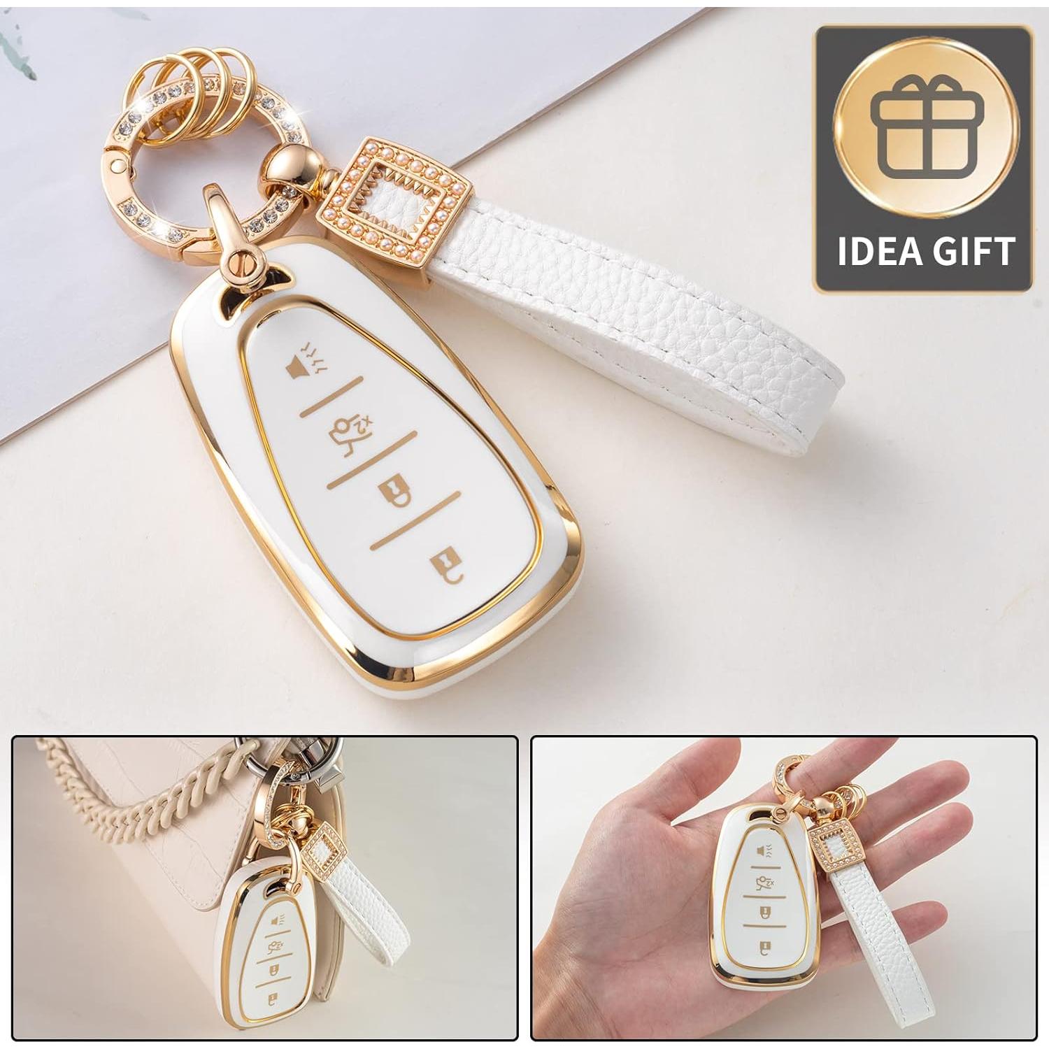 Funda de Llave Chevrolet con Cordón de Cuero 4 Botones