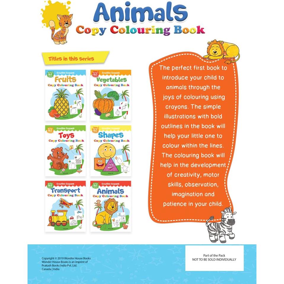 Colouring Book of Animals: Crayon Copy Colour Books (Creative Crayons)