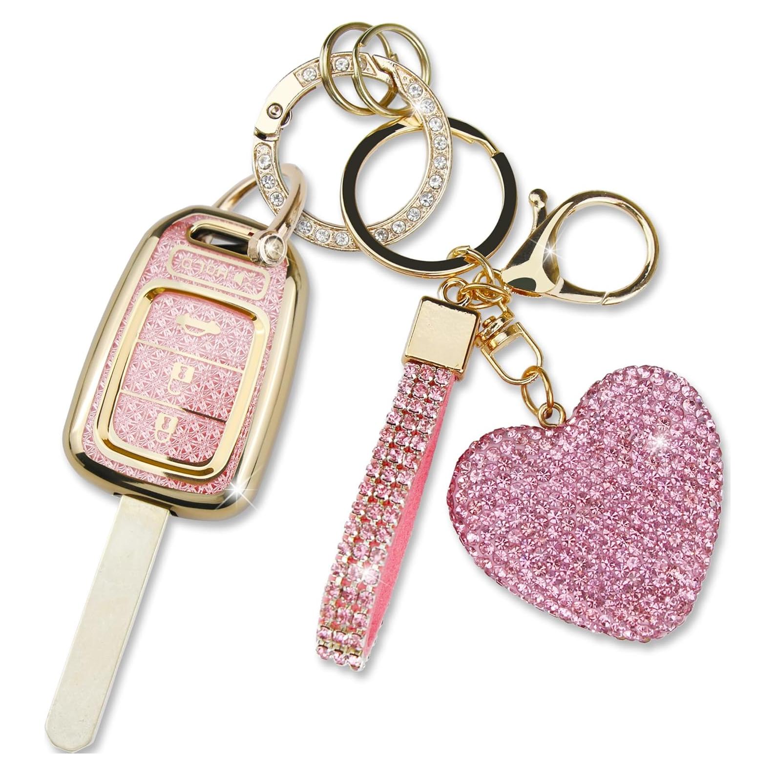 Cubierta de llavero Simocky Rosa para Honda 2013-2017 4 Botones