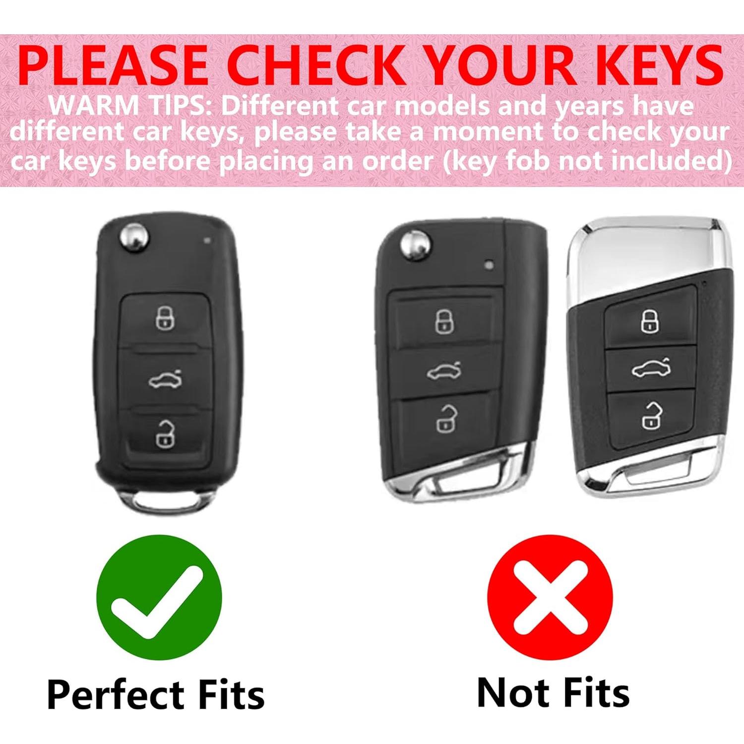 Cubierta de llavero Simocky para VW Rosa 3 botones - Protección total