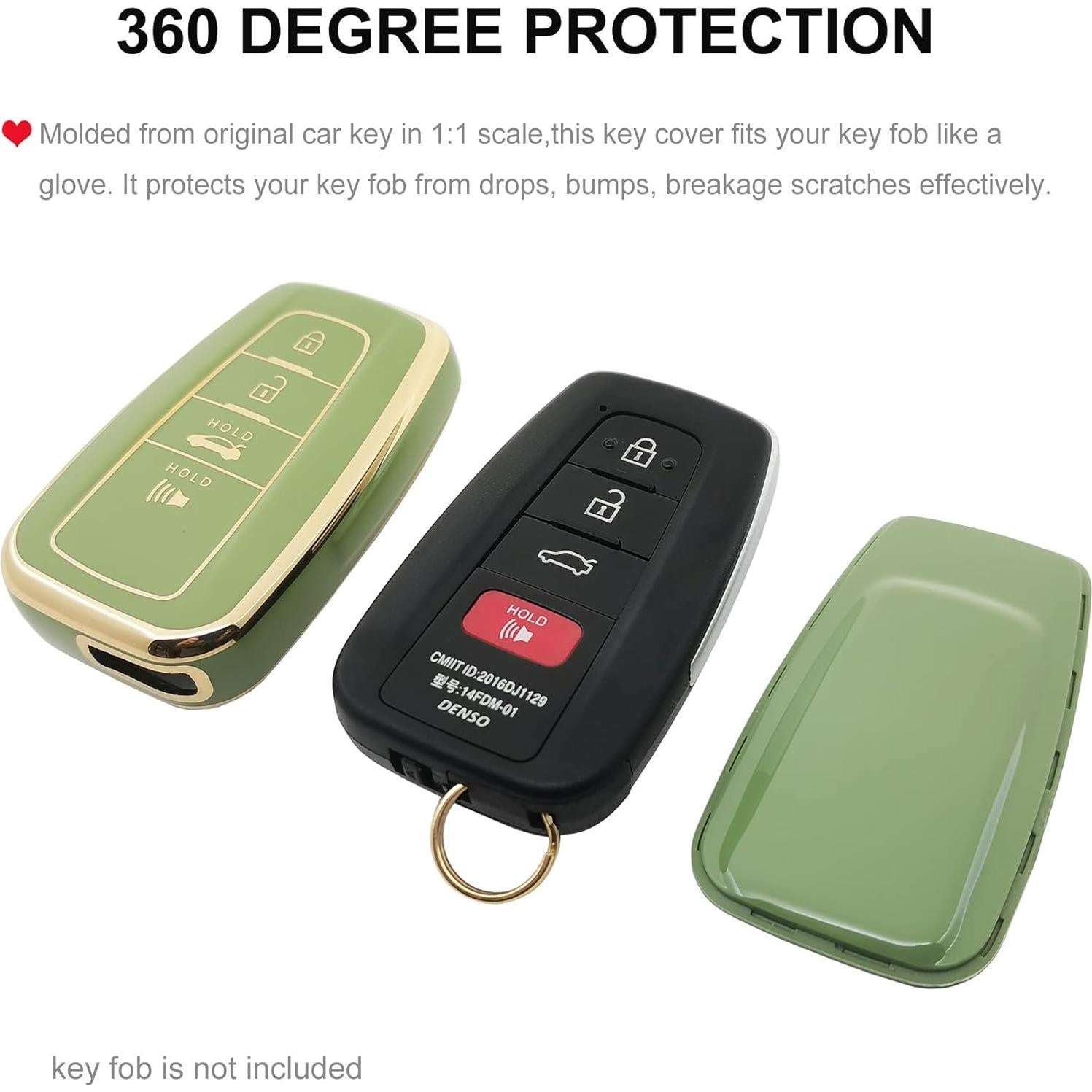 Funda de Llavero TPU Verde para Toyota RAV4 Camry Corolla