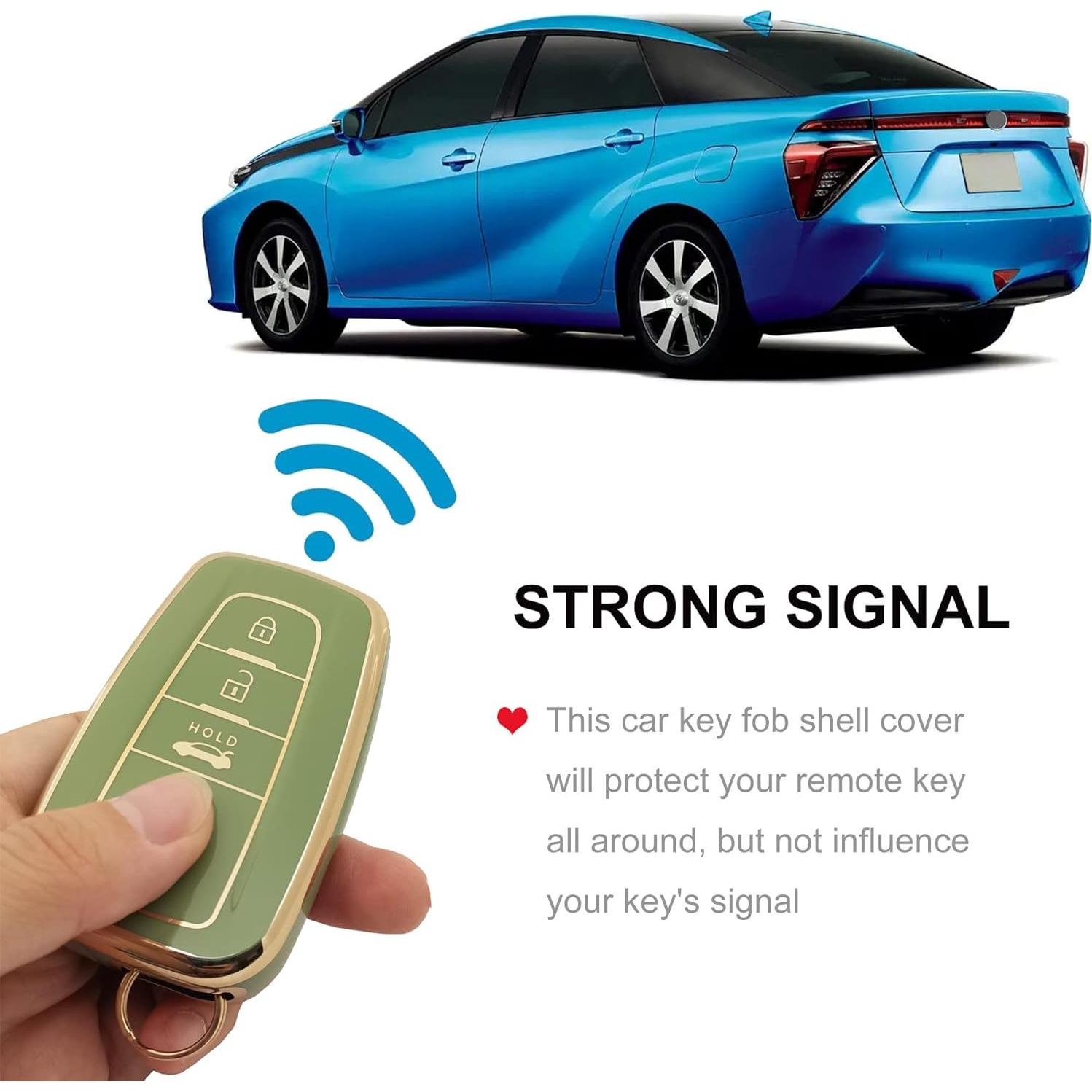 Funda de Llavero TPU Verde para Toyota RAV4 Camry Corolla