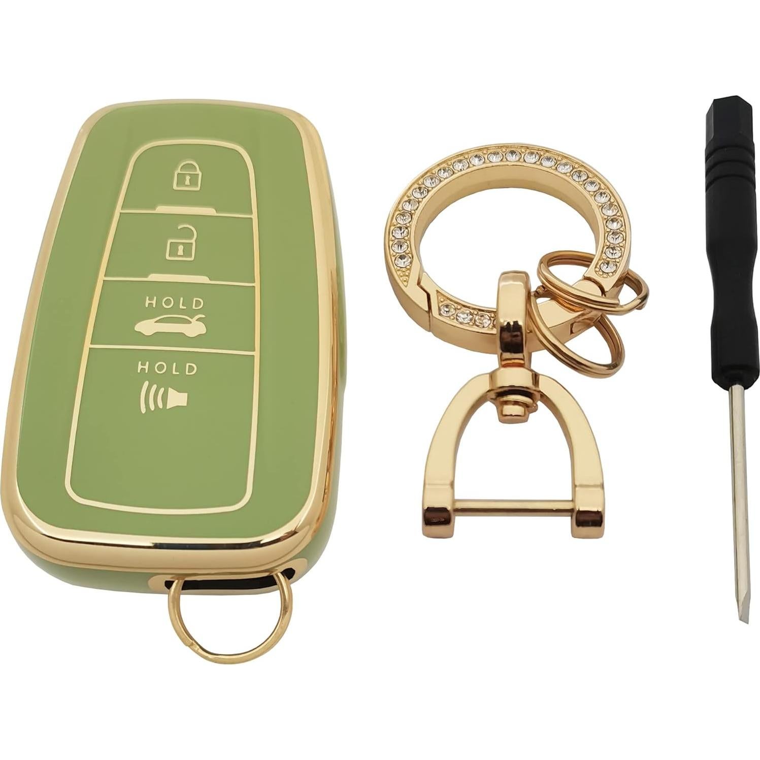 Funda de Llavero TPU Verde para Toyota RAV4 Camry Corolla