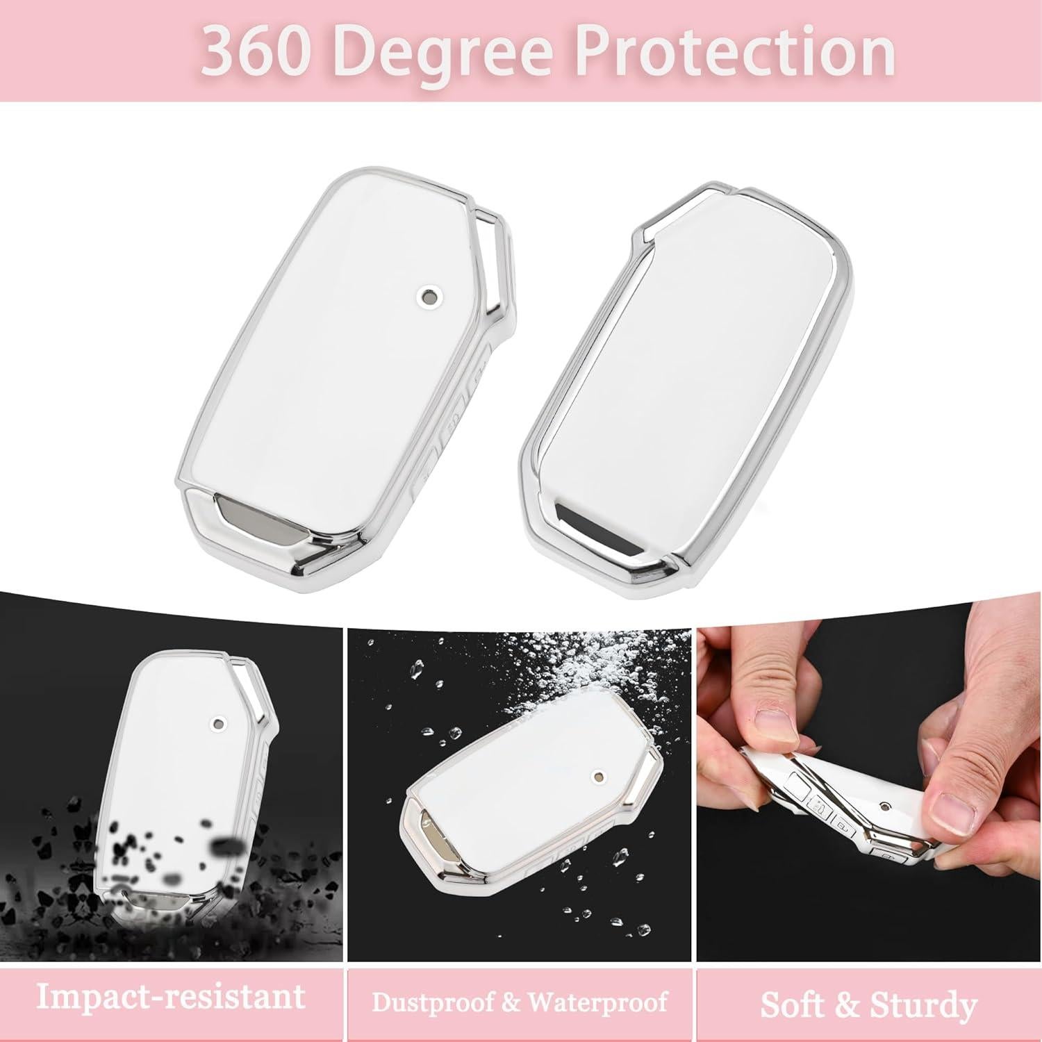 Cubierta de Llavero Kia TECARATE Blanco 5 Botones TPU