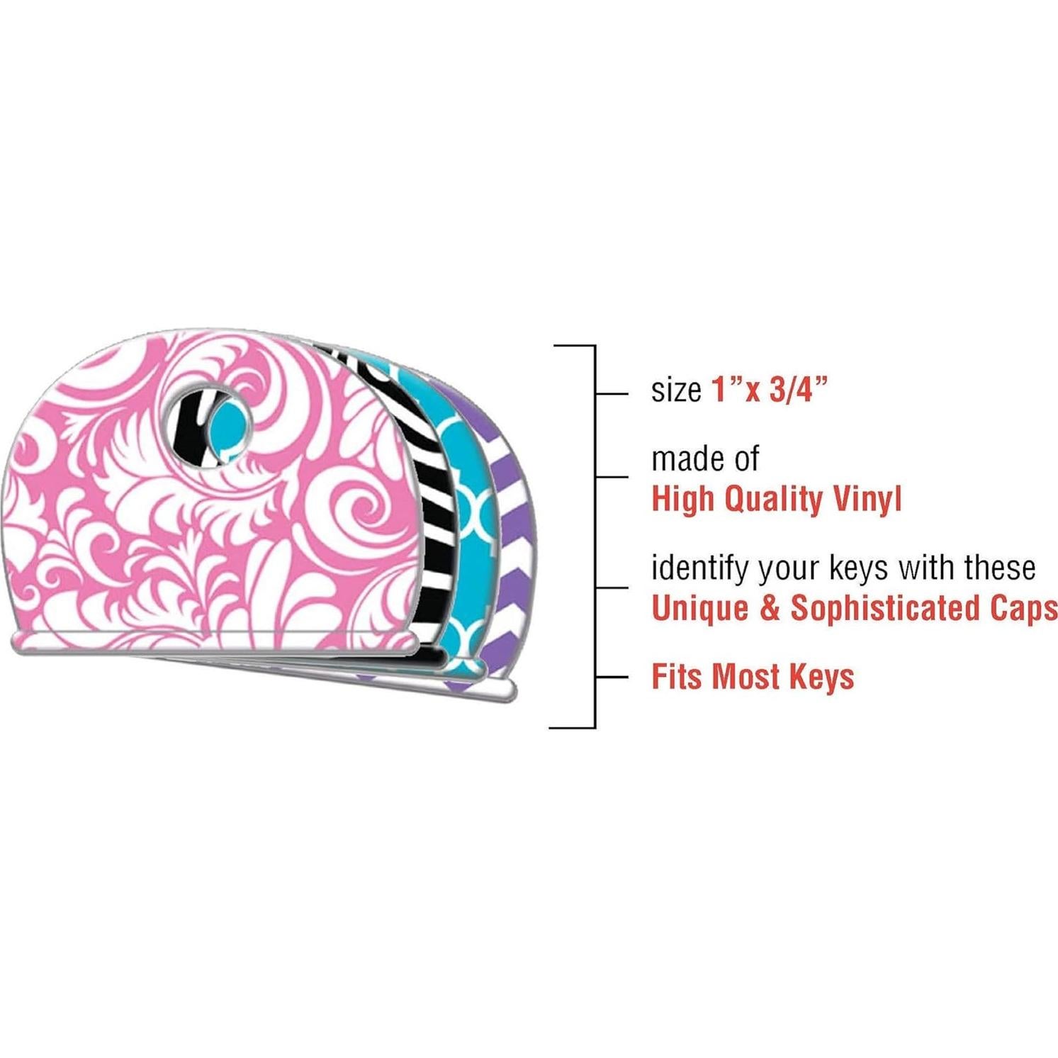 Lucky Line, Vinyl, Designer Pattern Key Identifier Caps, 4 Pack (16304)