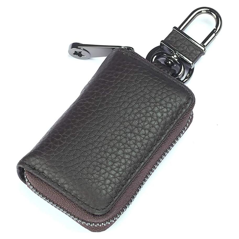 Funda de Llave de Cuero EXKOKORO Marrón para Auto