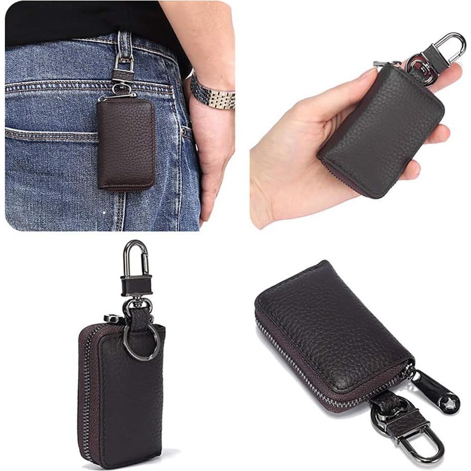 Funda de Llave de Cuero EXKOKORO Marrón para Auto