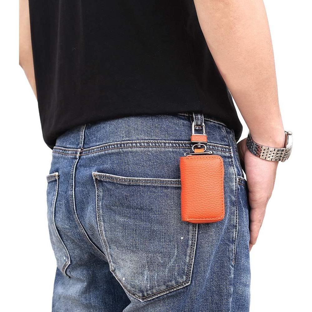 Funda de Llave de Cuero EXKOKORO Marrón para Auto