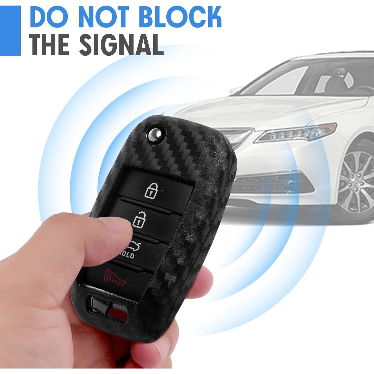 Funda de Llave Silicona Fibra de Carbono KIA Forte Optima Rio