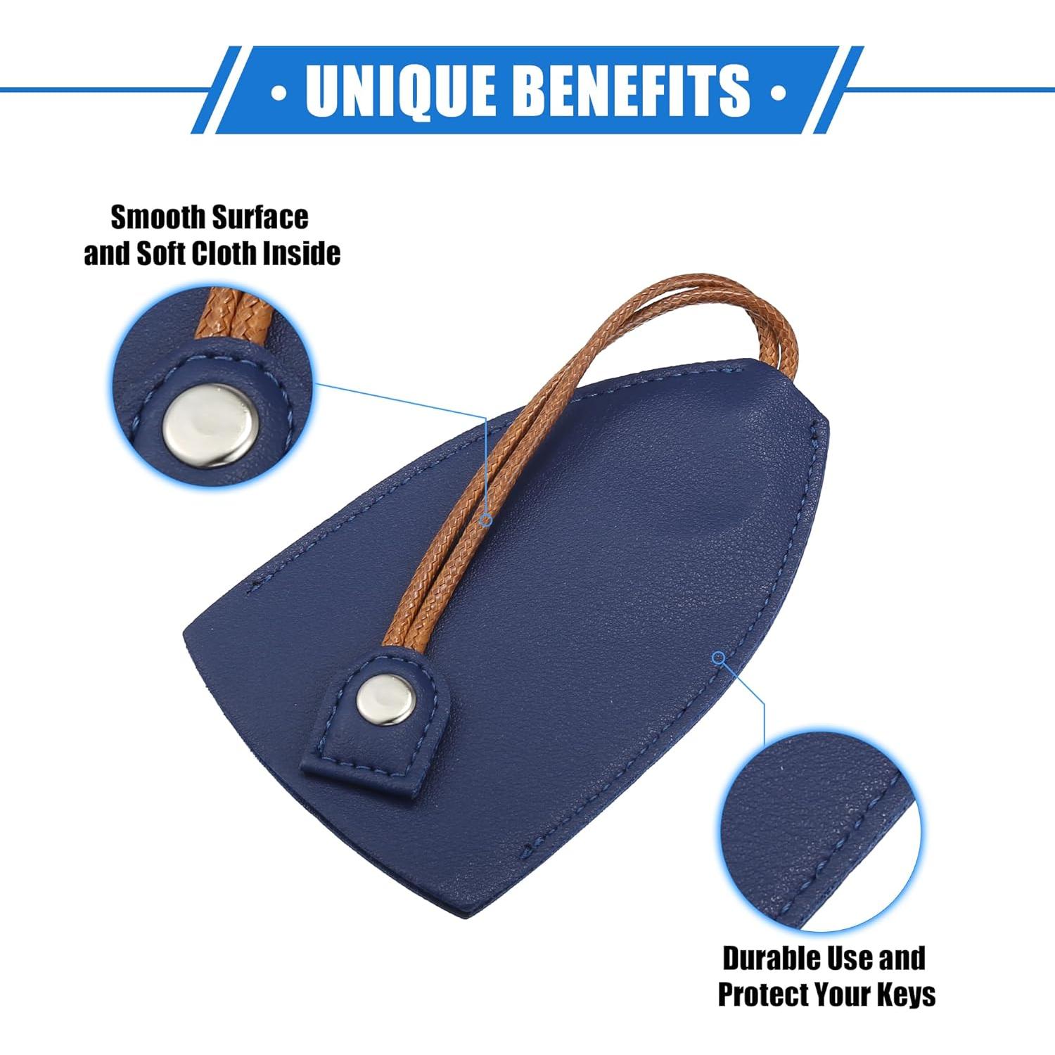 Funda de Llave de Coche VekAuto 4 Pcs Cuero Sintético Azul