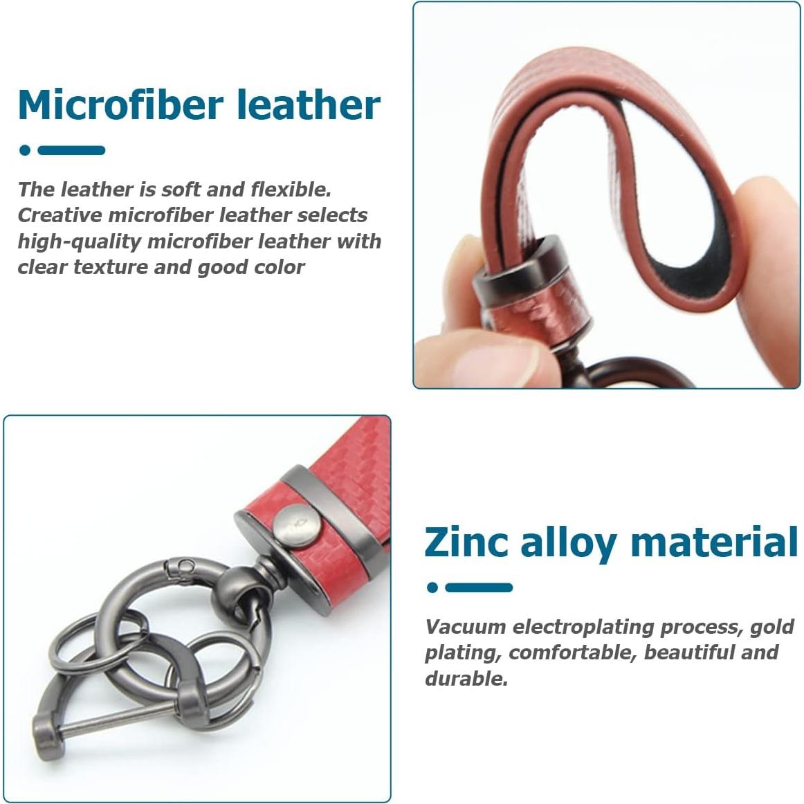 Llavero de Coche AUCELI de Fibra de Carbono Negro Antipérdida