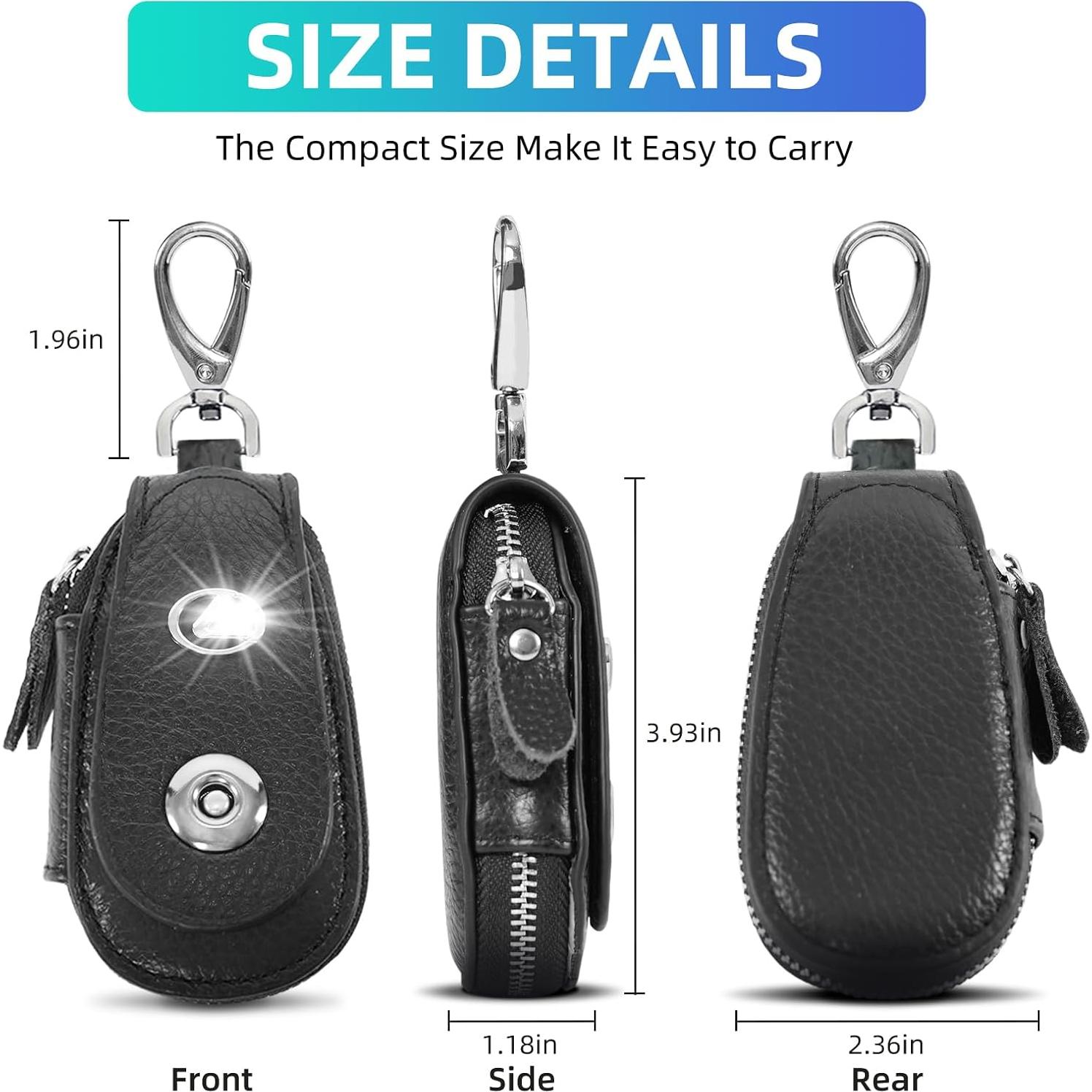 Funda de Llave de Coche SKvoen de Cuero Genuino Negra Universal