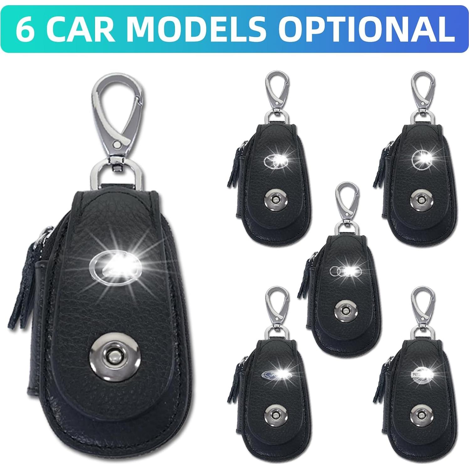 Funda de Llave de Coche SKvoen de Cuero Genuino Negra Universal