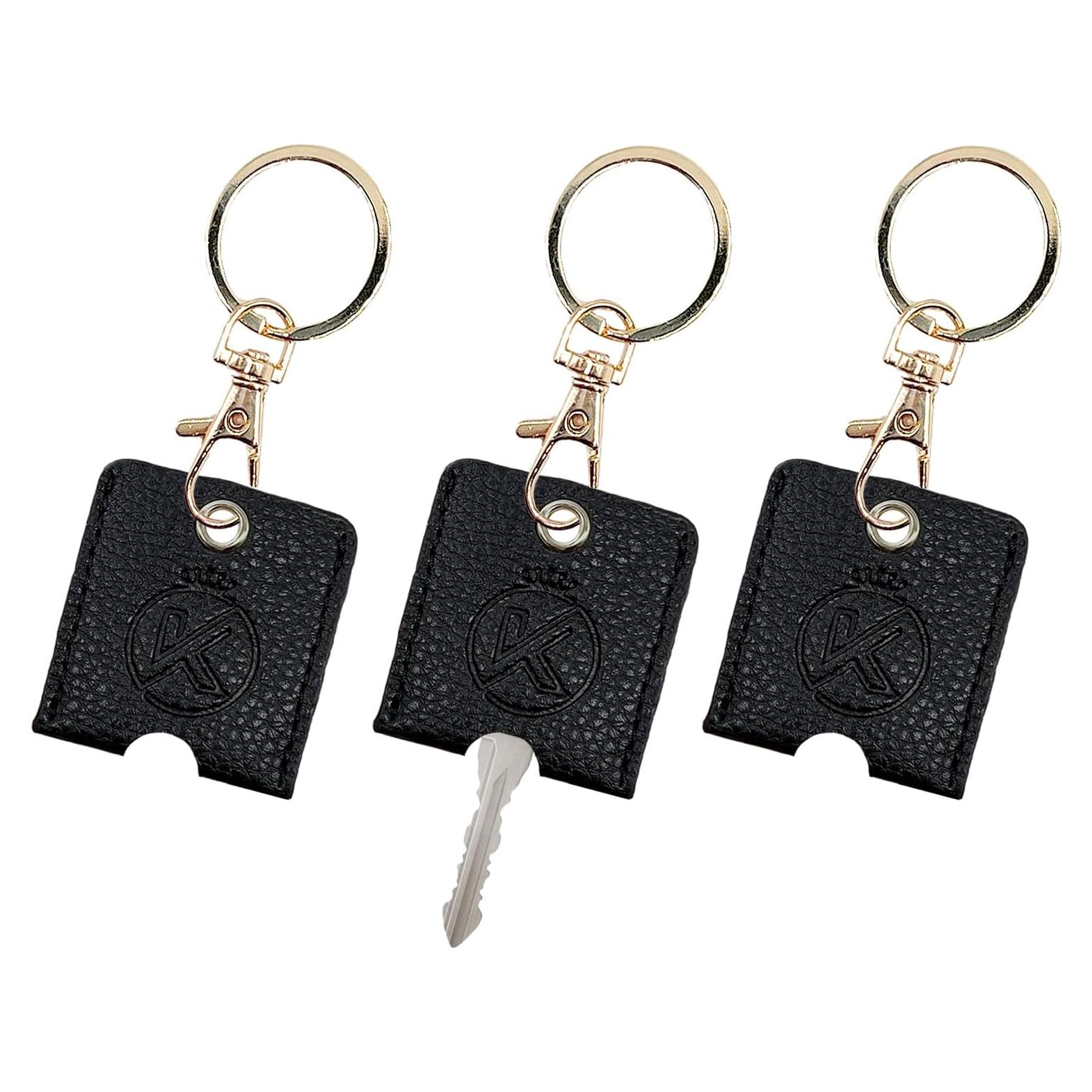 Funda de Llave de Cuero Suave KRSURERICHER 3 Piezas Negro