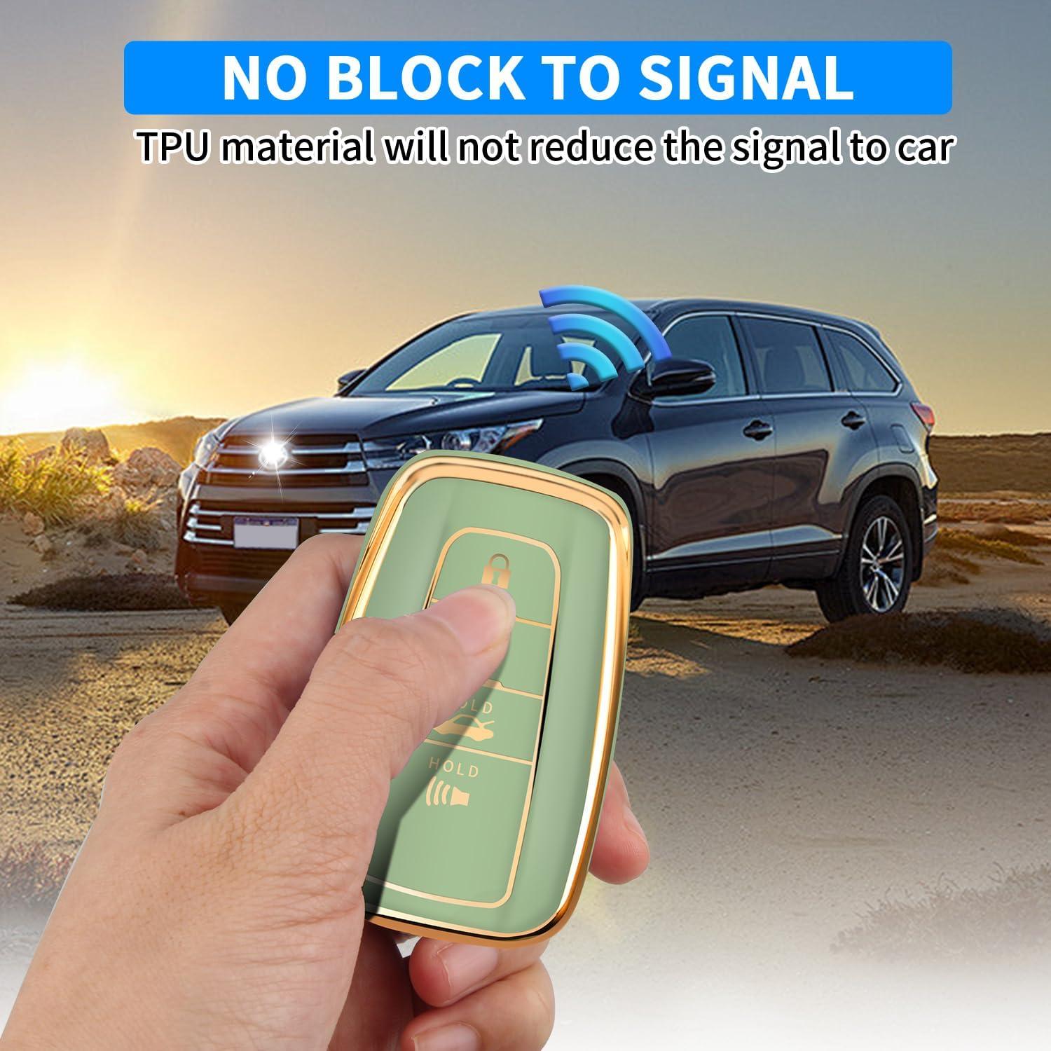 Funda de Llave QBUC para Toyota RAV4 Camry Corolla 2019-2025 Verde