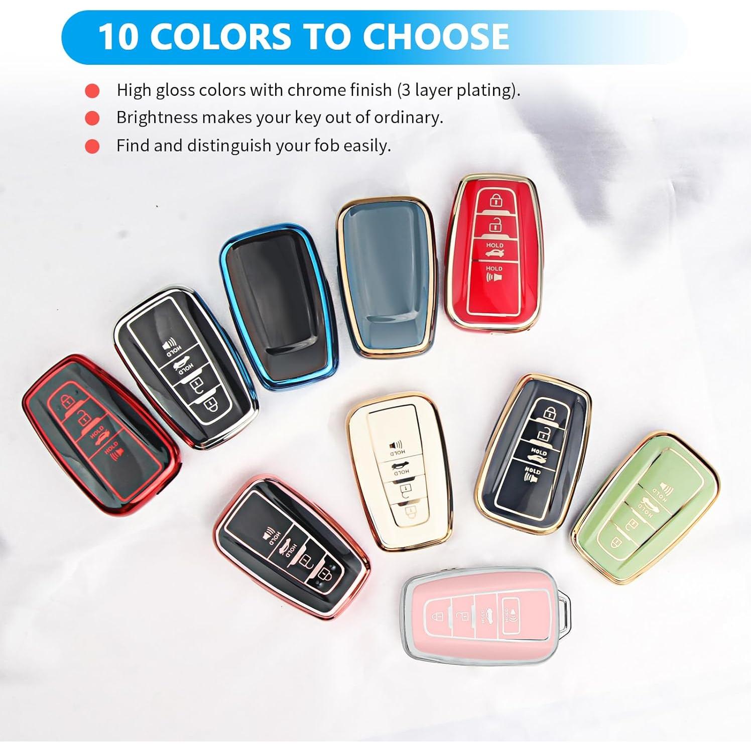 Funda de Llave QBUC para Toyota RAV4 Camry Corolla 2019-2025 Verde