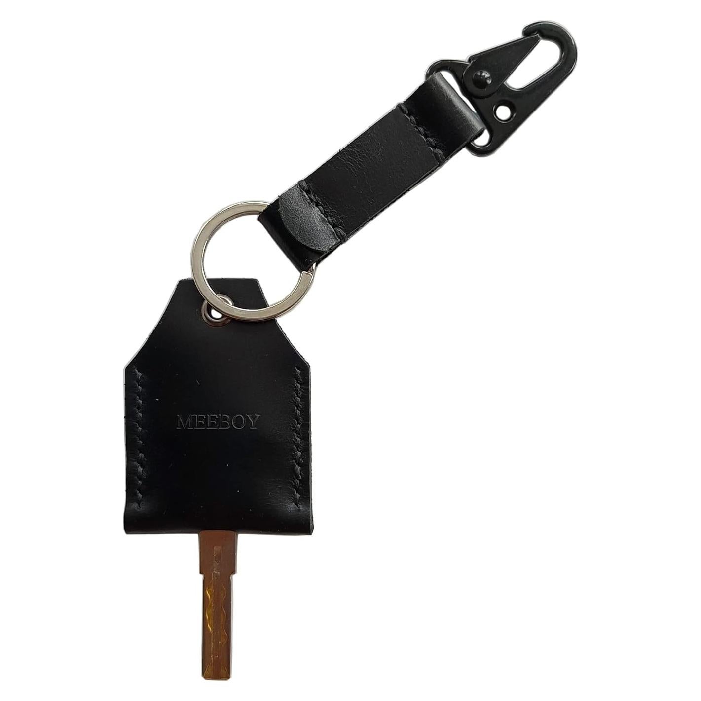 Funda de Llave de Cuero MEEBOY Vintage Negra 5x7cm