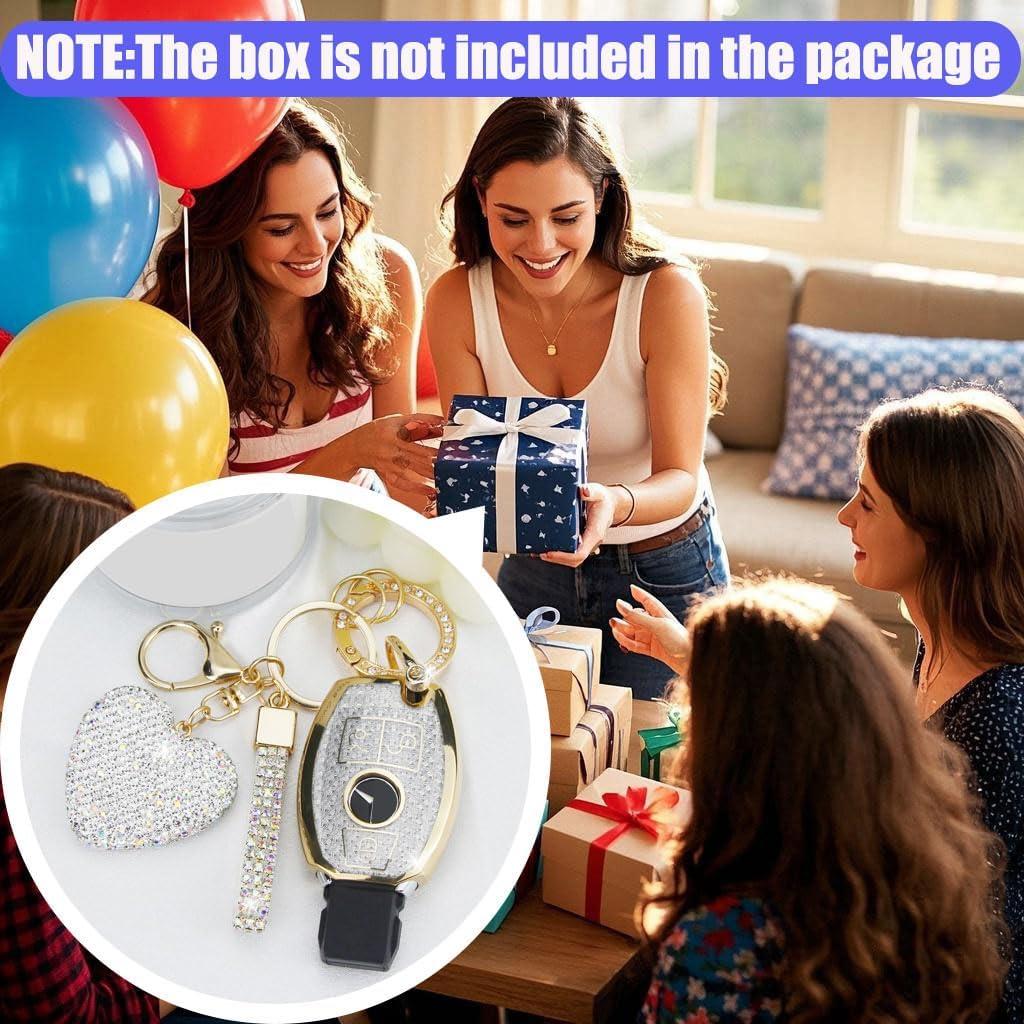 Cubierta de Llave YIKECASE para Mercedes Benz 3 Botones Blanco