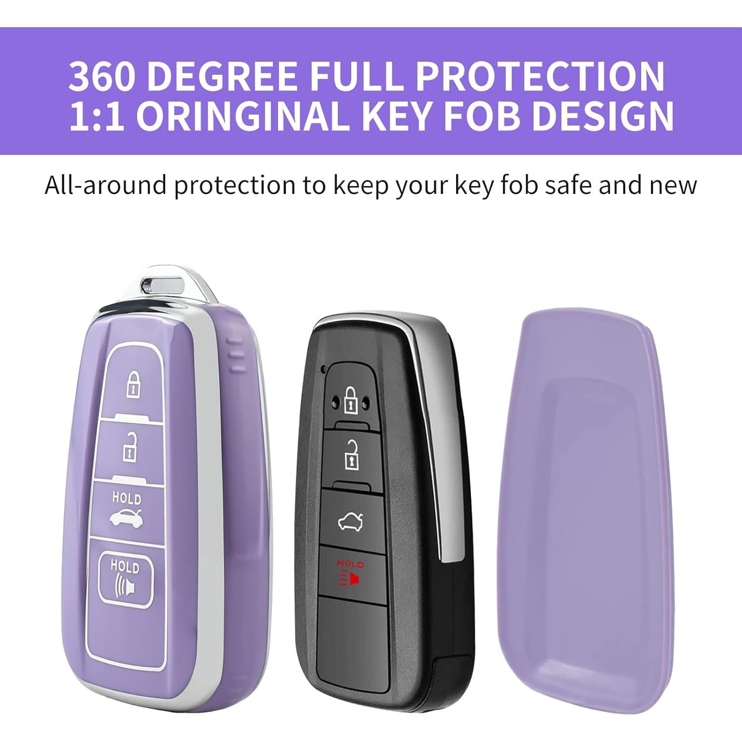 Cubierta de Llave Fob OFFCURVE para Toyota 2018-2022 TPU Púrpura