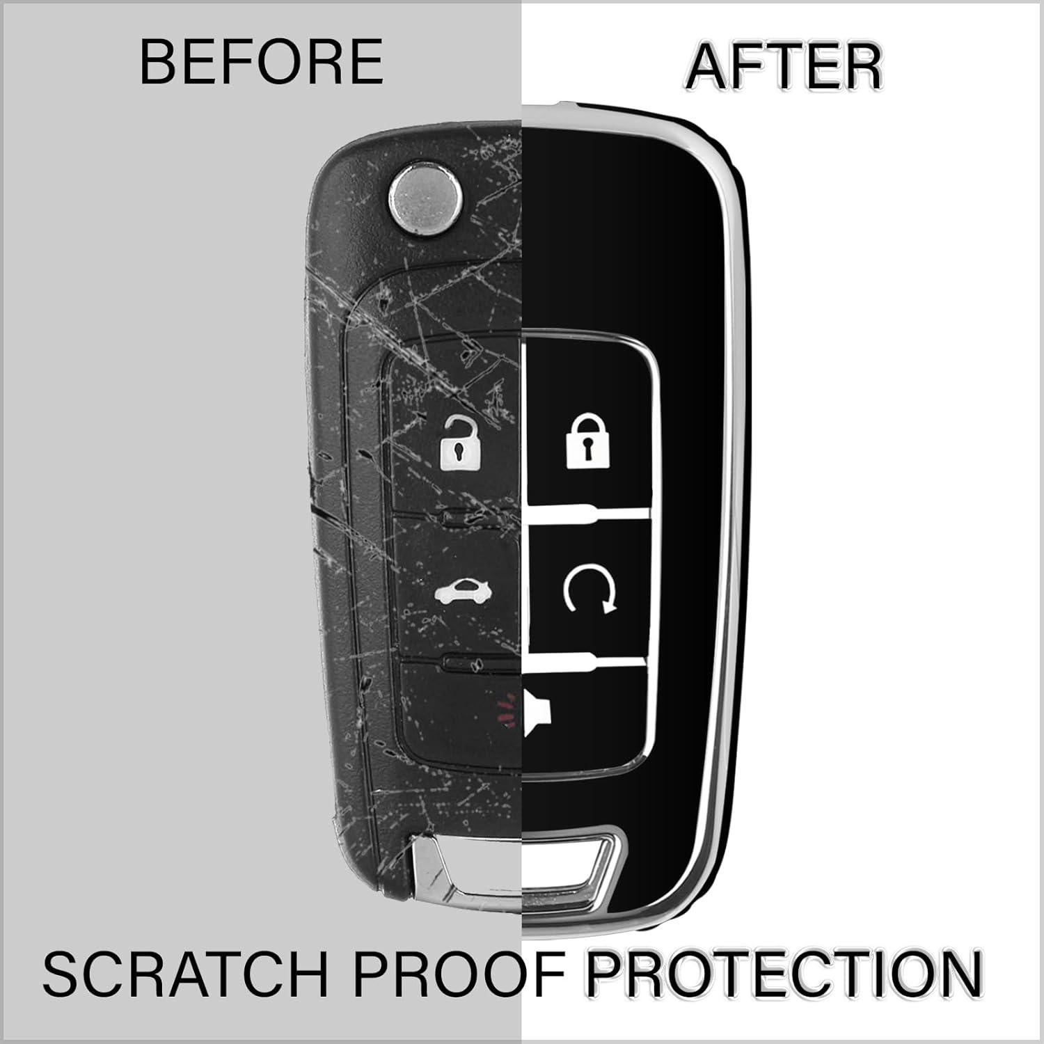 Cubierta de Llave QBUC para Chevy 5 Botones 2010-2019 Negro