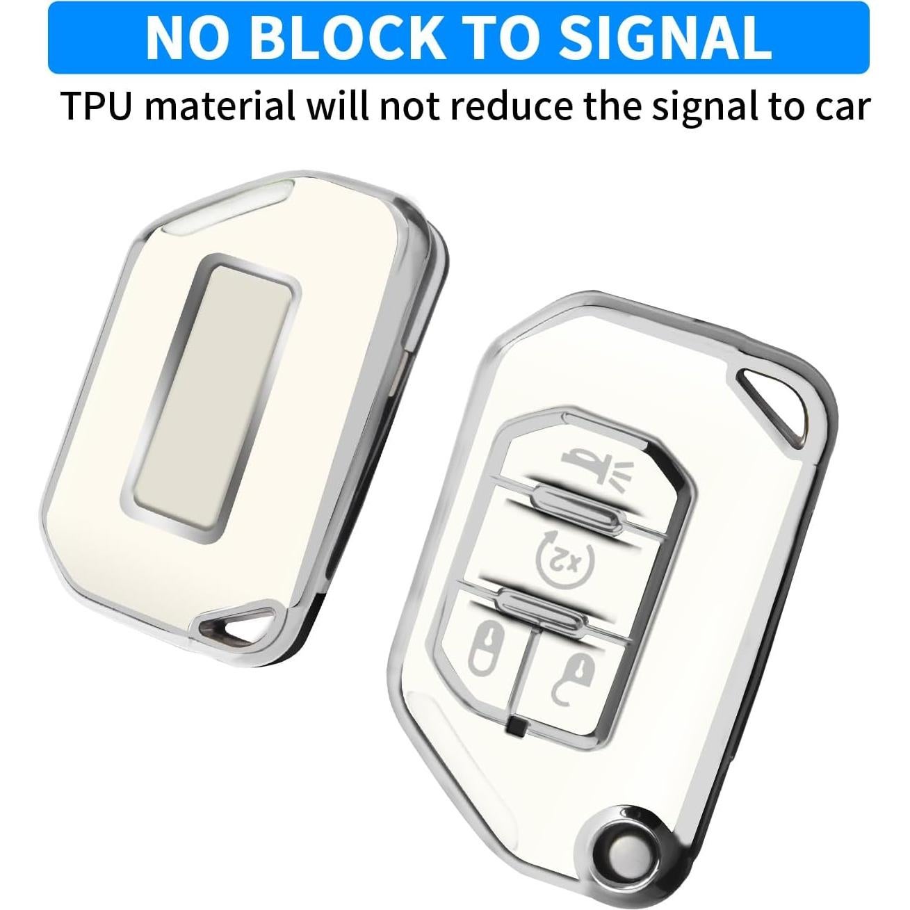 Cubierta de Llave Jeep QBUC JLU JL Gladiator Rubicon Blanco