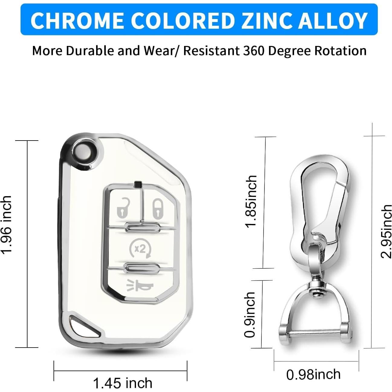 Cubierta de Llave Jeep QBUC JLU JL Gladiator Rubicon Blanco