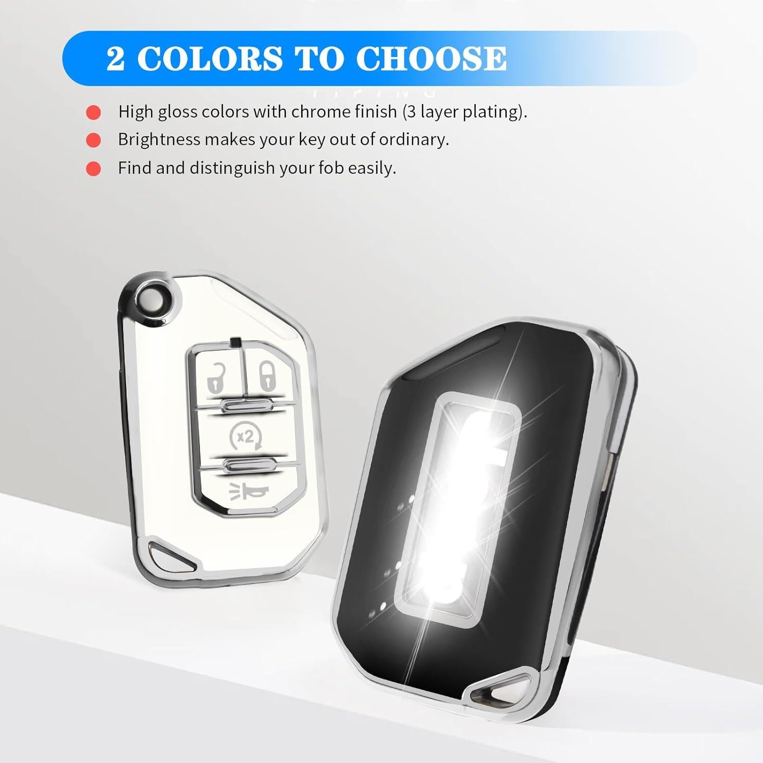 Cubierta de Llave Jeep QBUC JLU JL Gladiator Rubicon Blanco