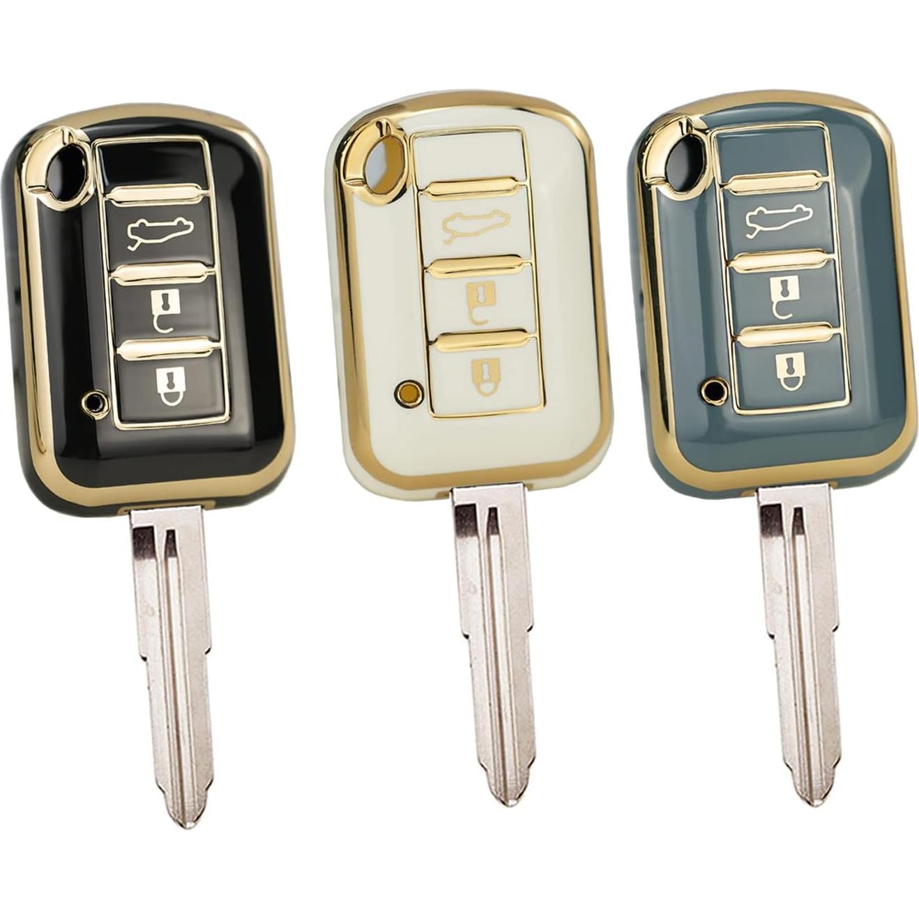 Funda de Llave HIBEYO para Mitsubishi 2016-2021 - Negro