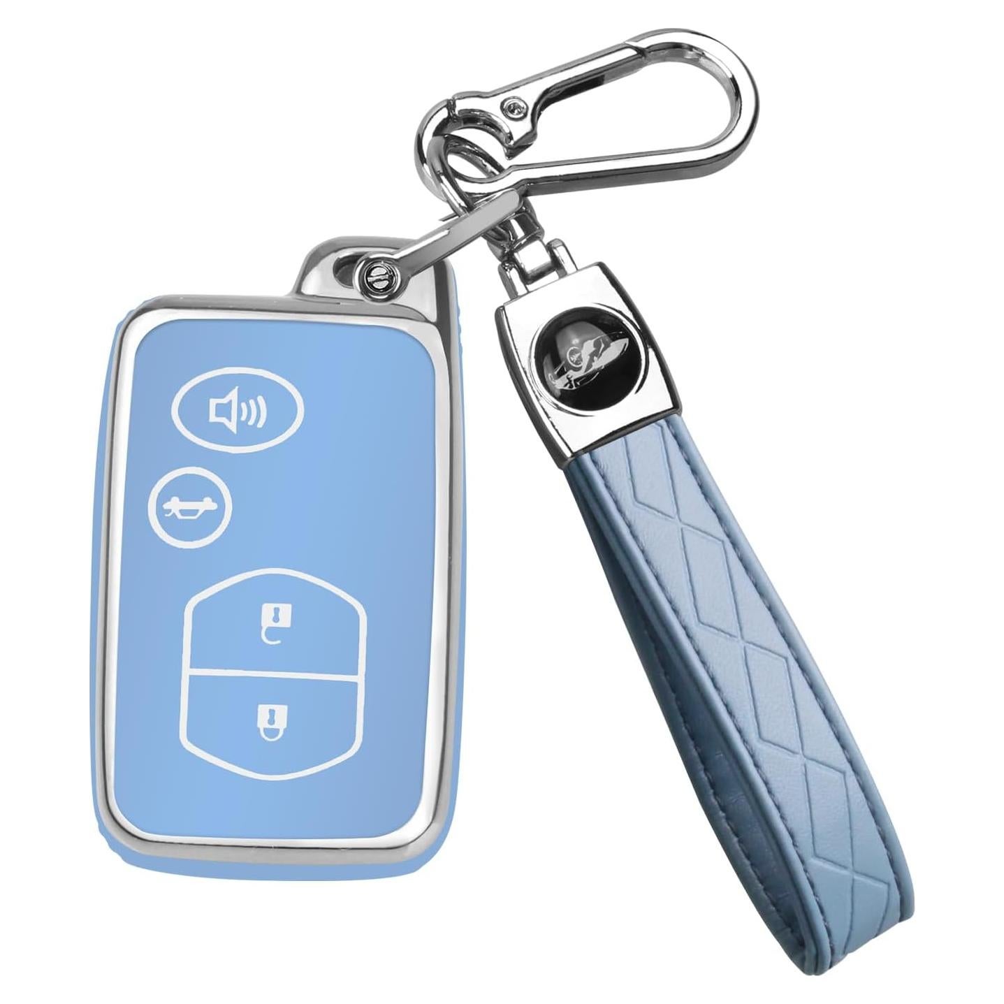 Cubierta de Llave QBUC para Toyota Camry/Avalon/Corolla - Plata-Azul