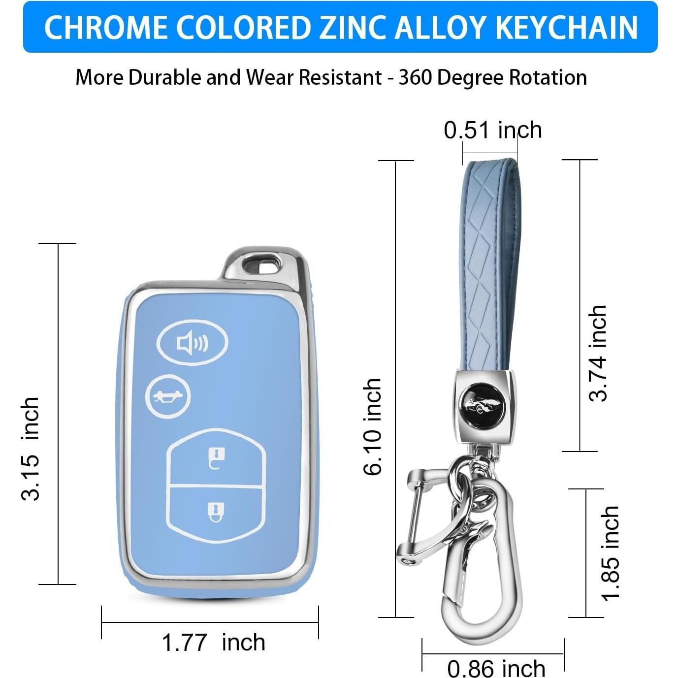 Cubierta de Llave QBUC para Toyota Camry/Avalon/Corolla - Plata-Azul