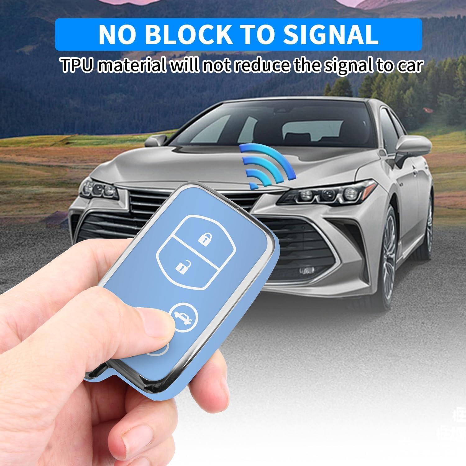 Cubierta de Llave QBUC para Toyota Camry/Avalon/Corolla - Plata-Azul